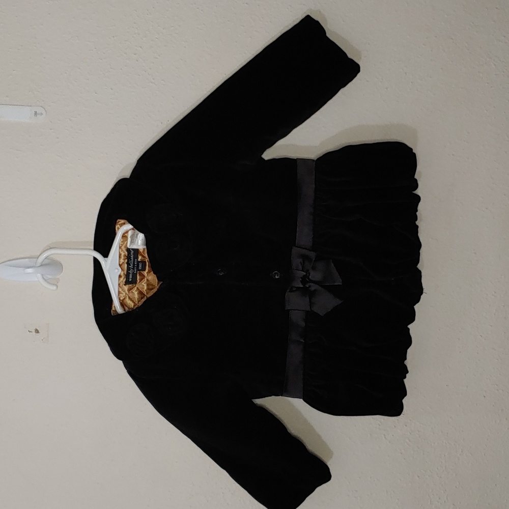 Wendy bellissimo Baby Girls Size 18 Months Velvet Jacket